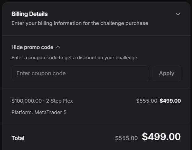 Step 4: Enter the Promo Code